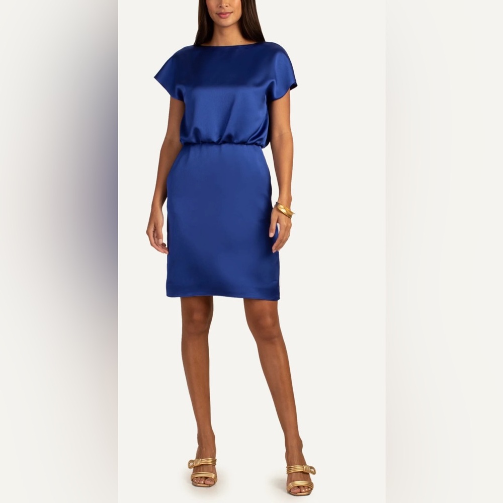 Trina Turk Elegant Blue Satin Dress